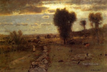  Inness Pintura - El tonalista del sol nublado George Inness